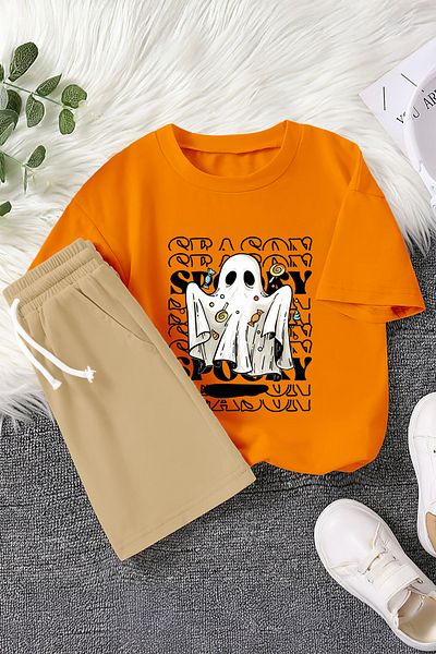 MYADA New Season Season Sugar Ghost Printed 2-Piece Children's Set 22670