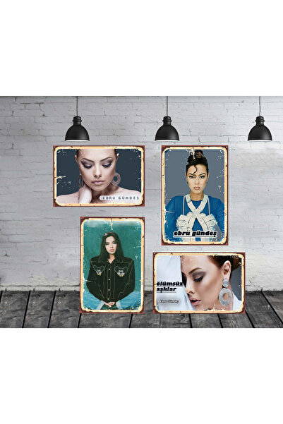 Home Ebru Gündeş Temalı 4 Adet 20x30 CM Tablo Seti