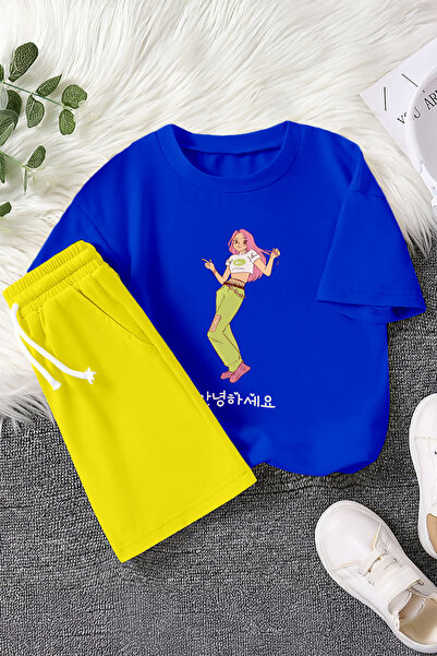 MYADA Nova sezona, roze kosa pop zvezda Štampano Dvodelni dečiji set 23459