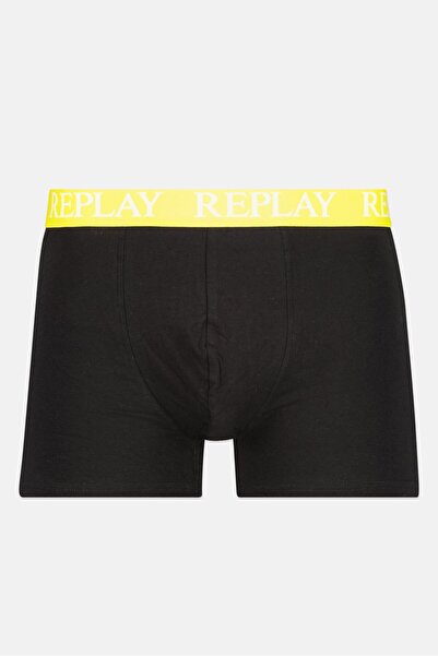 Replay Men 2 Pack Brand Logo Trunks, Black