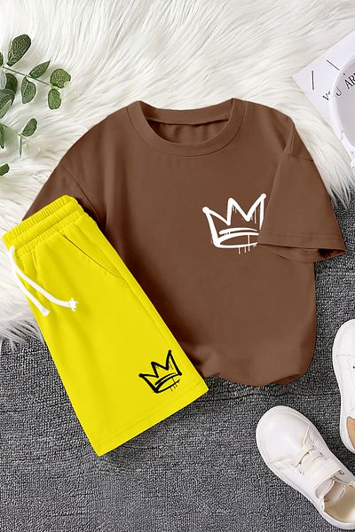 MYADA Детски комплект от 2 части с графити и премиум корона, 23461