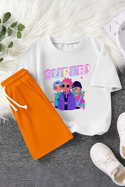 MYADA Premium Super Written Anime Teenagers Printed 2-Piece Children's Set 23471