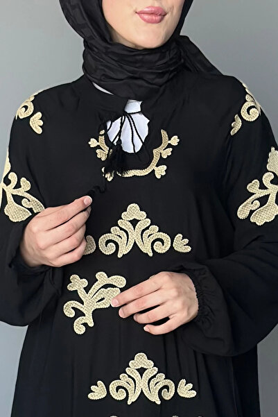 SaklıButik Hürrem Motif Nakışlı Elbise SK-8440