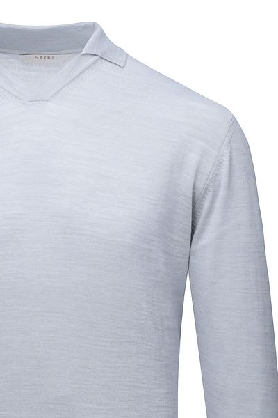 Hatemoğlu Gray Regular Fit Polo Neck Wool Sweater
