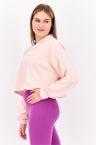 Puma Women Sportswear Fit Long Sleeves Outdoor Crop Sweatshirt,pink