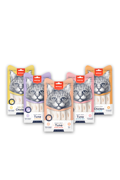 Wanpy 5 ÇEŞİT 15g*5 Lİ PAKET KEDİ ÖDÜL MAMASI