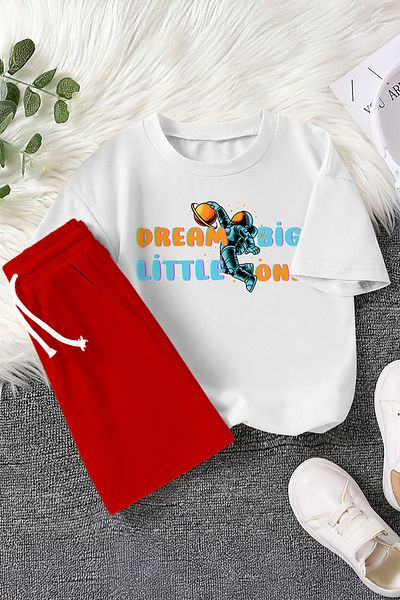 MYADA New Season Basketball Player Astronaut Printed 2-Piece Children's Set 23375