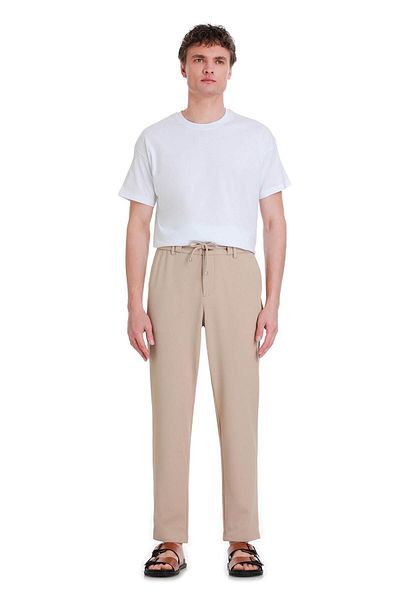 Hatemoğlu Μπεζ παντελόνι Jogger Dynamic Fit με πλαϊνές τσέπες