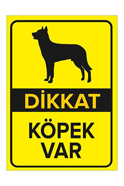 MIGNATIS Dikkat Köpek Var Levhası Siyah Alman Kurdu - Dekote Malzeme 25x35 cm