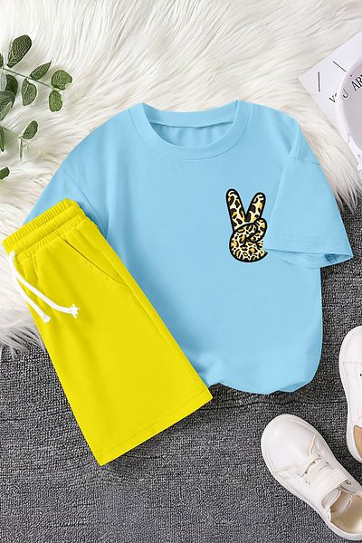 MYADA Set pentru copii din 2 piese cu imprimeu Peace Leopard New Season 23458
