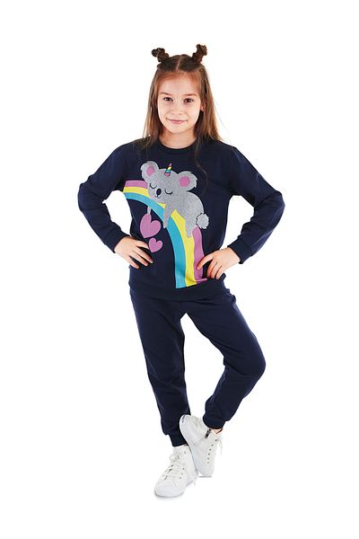 Denokids Lányos koala mintás csillogó téli tréningruha szett