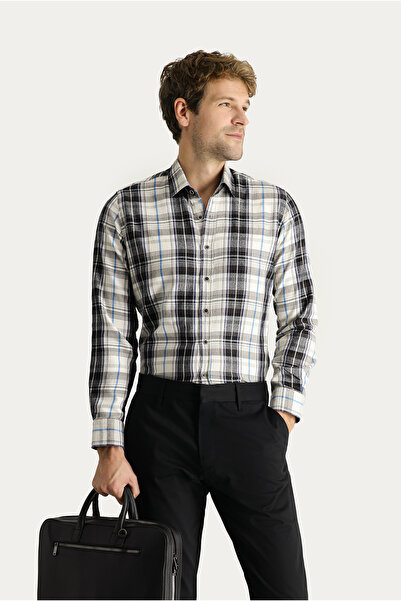 Kiğılı Μακρυμάνικο κανονικό καρό βαμβακερό πουκάμισο ξυλοκόπο που σιδερώνει εύκολα