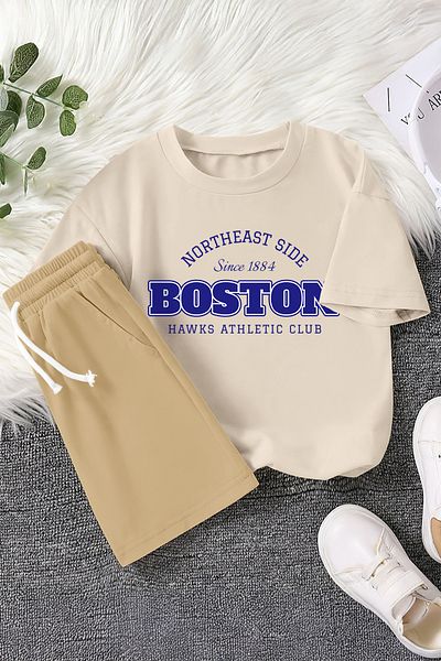 MYADA Premium Boston City Printed 2-Piece Children's Set 22940