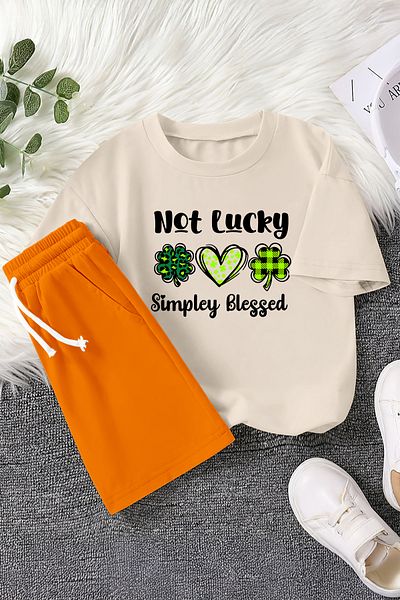 MYADA Premium Blessed as Lucky Printed 2-Piece Children's Set 23451