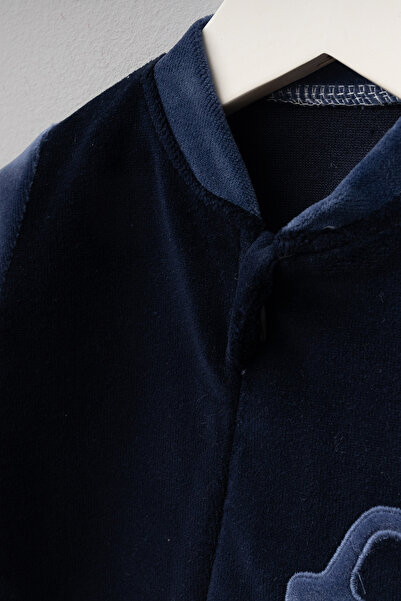 Bebitof Cars Patterned Cotton Baby Velvet Jumpsuit