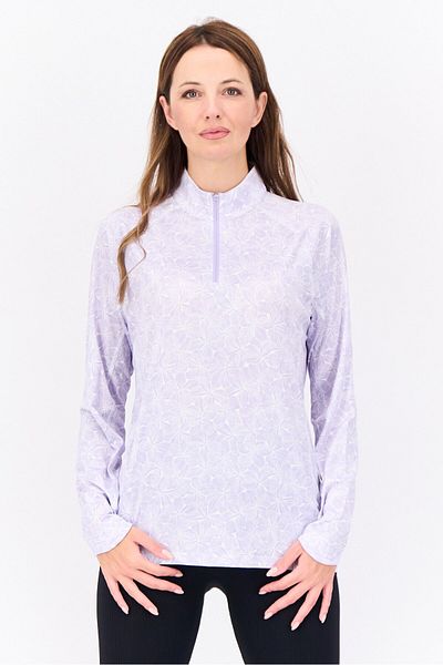 Puma Women Sportswear Fit Half Zip Golf Sweatshirts, White/Lavender