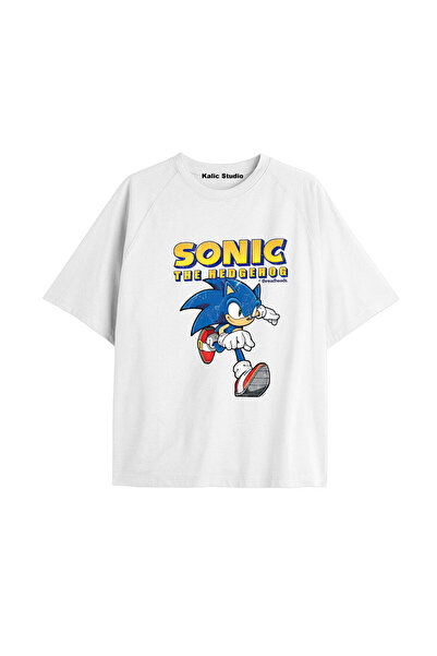 Kalic Studio Tricou alb de vară UNISEX Mr. Sonic cu model