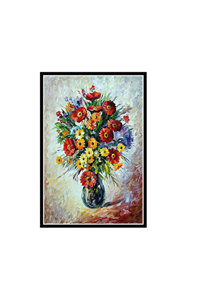 hazalshop Ρετρό ξύλινη αφίσα 20x30 cm με σχέδιο λουλουδιών