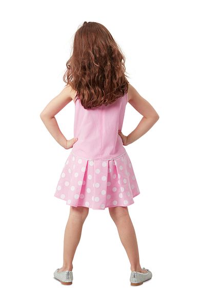 Denokids Mädchen - Rosa ärmelloses Sommerkleid mit Punkten