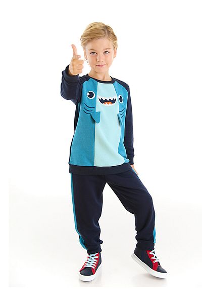 Denokids Set de trening pentru băieți Shark bleumarin