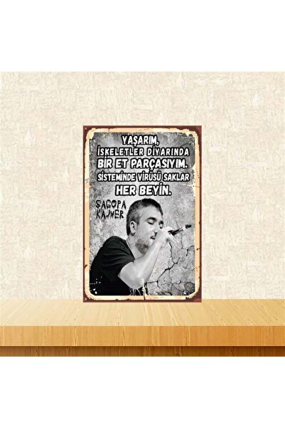 TAKIFİX Sagopa Kajmer Bir Et Parçasıyım Retro Ahşap Poster Tkfx4302