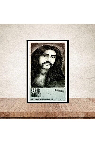 TAKIFİX Barış Manço Tasarımlı 20-30 Cm Retro Ahşap Poster