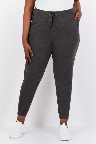 Champion Women Plus Size Brand Logo Outdoor Sweatpants Grey