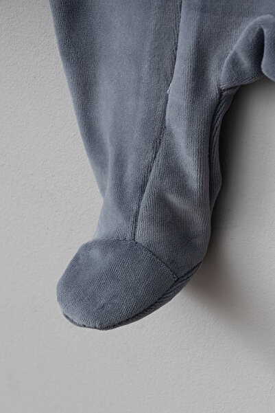 Bebitof Cute Starry Bear Patterned Cotton Velvet Jumpsuit