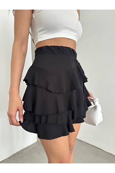 LAVİNİA Kat kat şortsuz etek