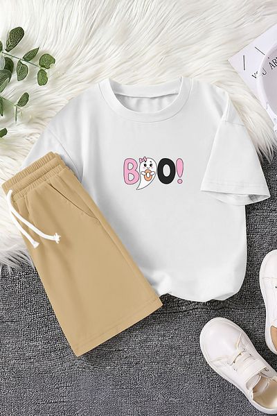 MYADA Noul sezon Boo! Set pentru copii din 2 piese cu imprimeu Baby Ghost 23467