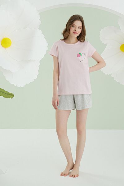 NBB 100% Cotton Women's Pajama Set with Short Sleeves, Shorts