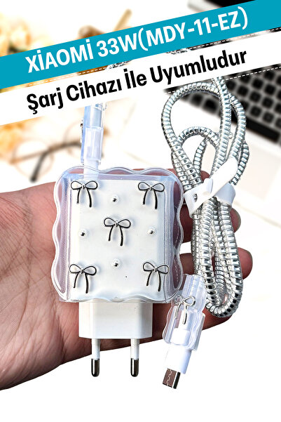 WANNA PROTECT Xiaomi 33w Uyumlu Ayıcık Şarj Başlığı Adaptörü Koruma Redmi Kab...