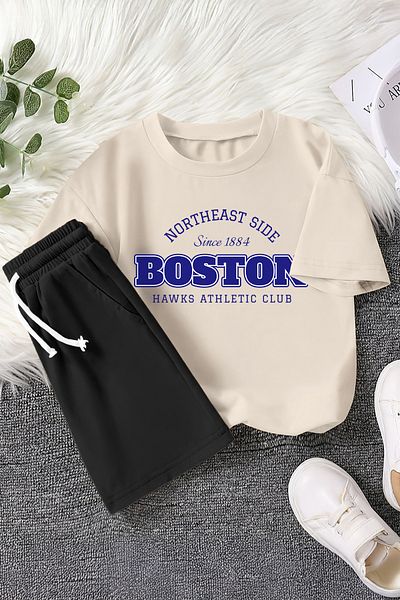 MYADA Premium Boston City Printed 2-Piece Children's Set 22940
