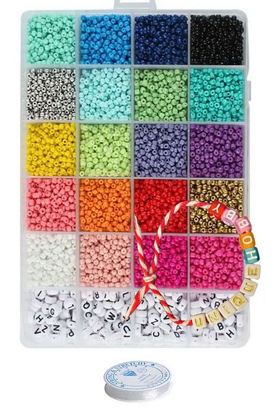 uniquehobby Σετ κατασκευής βραχιολιών με κουτί με χάντρες