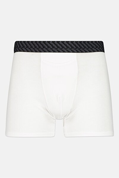 Tommy John Men 2 Pieces 8 inseam Brand Logo Boxer Briefs, White