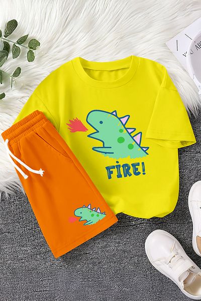 MYADA Premium Funny Dragon Printed 2-Piece Children's Set 23463