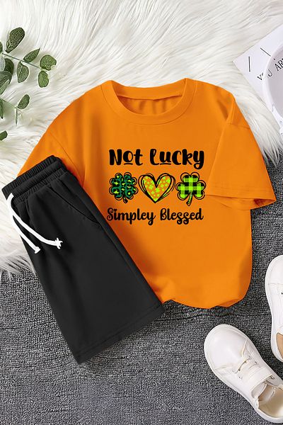 MYADA Premium Blessed as Lucky Printed 2-Piece Children's Set 23451