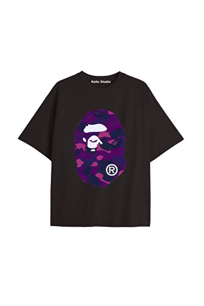 Kalic Studio Tricou de vară negru cu model Mr. Bape UNISEX