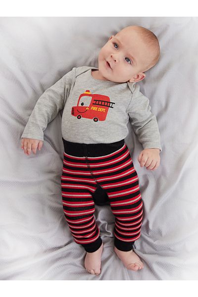 Denokids Feuerwehrmann-Baby-Body aus Strumpfhosen und Hosen