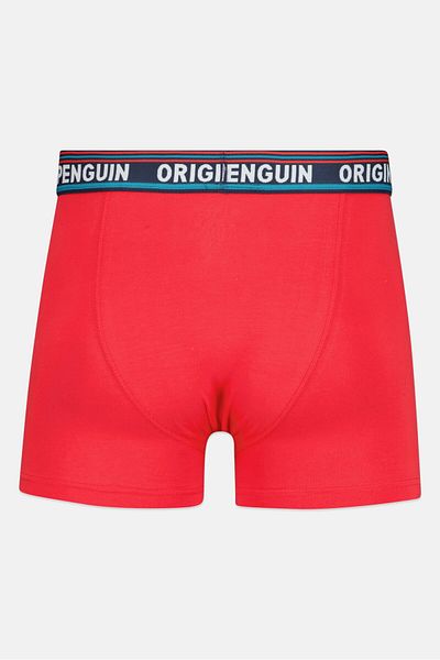 Original Penguin شورت رجالي بشعار العلامة التجارية، 3 قطع، أزرق داكن/أحمر