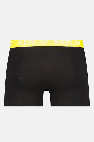 Replay Men 2 Pack Brand Logo Trunks, Black