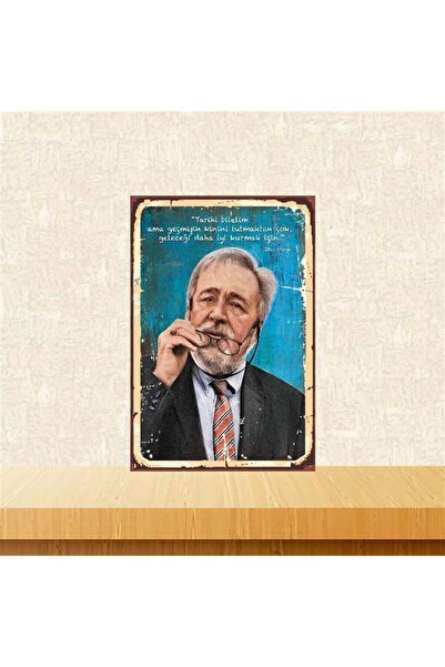 TAKIFİX Ilber Ortaylı Tarihi Bilelim 20-30 Cm Retro Ahşap Poster Tkfx3977