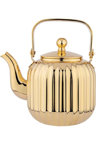 ALSAIF 1.5L Saif Teapot, durable and elegant, ideal for serving tea and other teas. Gold color.
