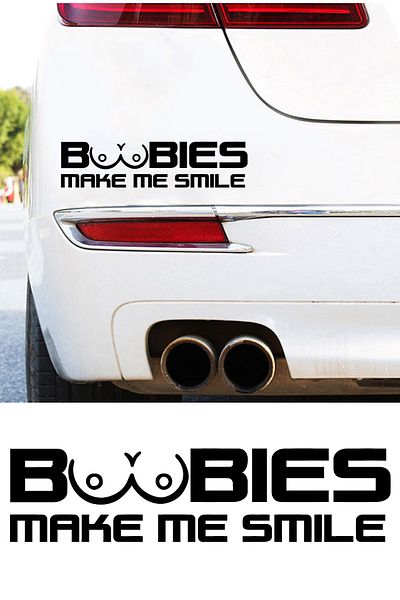 MIGNATIS Autocolant pentru geamuri auto Boobies Make Me Smile - Decal, pentru camioane și motociclete