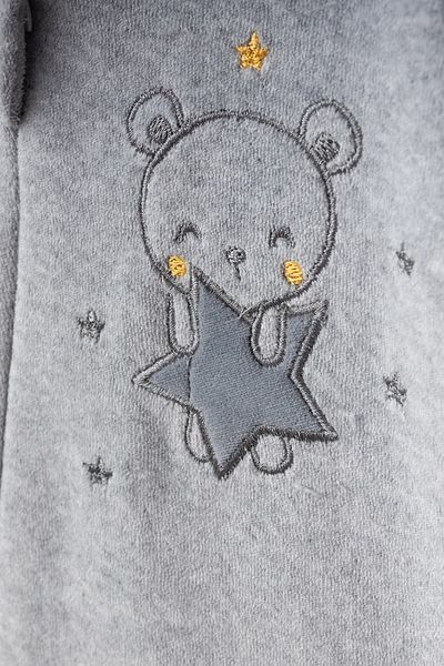 Bebitof Cute Starry Bear Patterned Cotton Velvet Jumpsuit