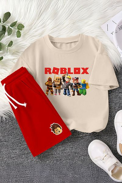 MYADA Premium Fun Roblox Printed Colorful 2-Piece Children's Set 23407