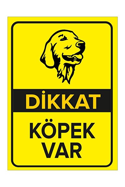 MIGNATIS Dikkat Köpek Var Levhası Golden Retriever - Sac Malzeme 25x35cm