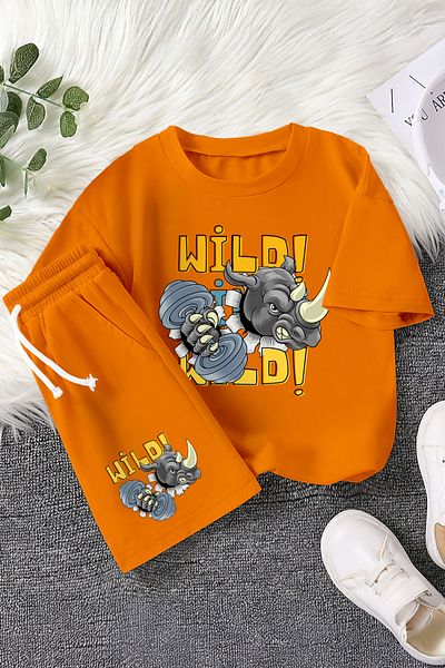 MYADA New Season Wild Rhino Printed 2-Piece Children's Suit 23365