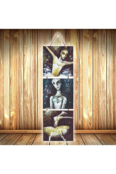 hazalshop Ballerina Spirit dizajnirao trostruki retro drveni poster Ü538