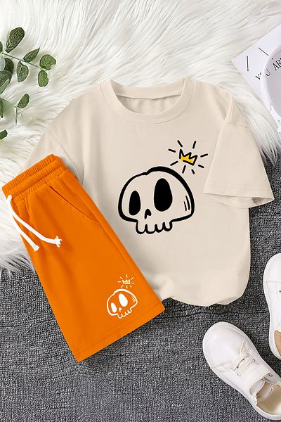 MYADA New Season King Skeleton Printed 2-Piece Children's Suit 23464
